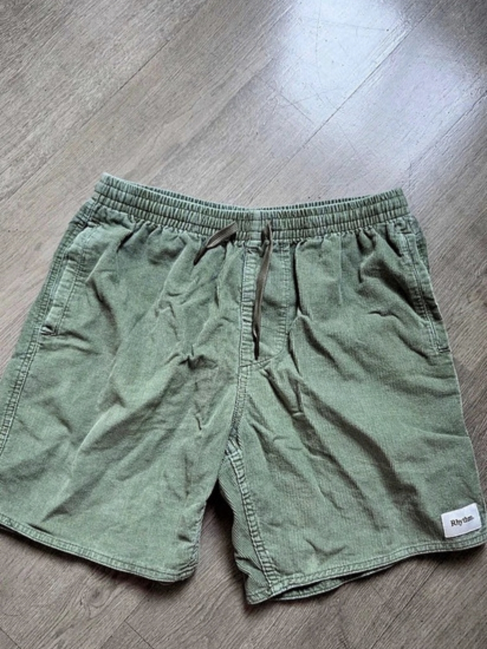 Rhythm Classic Cord Jam Shorts Green Waist 30
